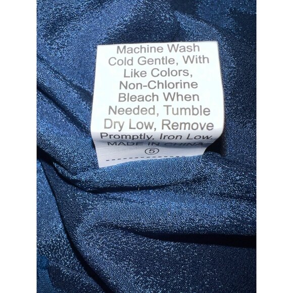 Sheer-Lined Blue Polka Dot Womens Blouse XL - Picture 4 of 5